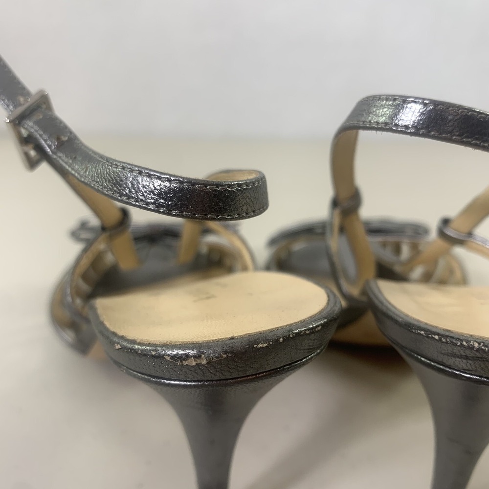 kate spade new york Heels Womens 7B Silver Good Slingback Stiletto Italy - Picture 9 of 12
